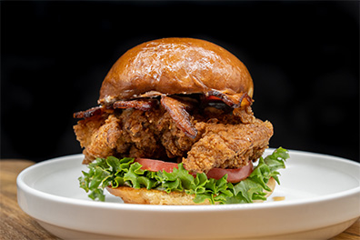 Fried Chicken Sandwich made for takeout near Haddon Heights, New Jersey.