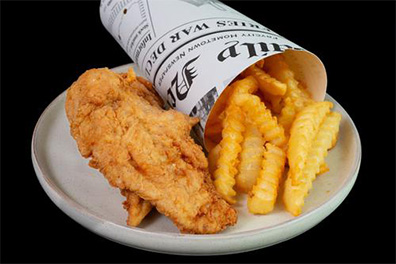 Our Chicken Tenders Kids Meal near Collingswood served with French Fries.