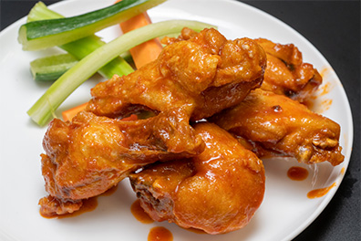 Chicken Wings with Buffalo Sauce served at our chicken restaurant near Maple Shade, New Jersey.
